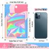 100 Pieces Resealable Bags with Clear Window, Holographic Multicolored Packaging Bags Transparent Small Business Party Mylar Zip Bags Sample Bags 4.7x7.8 Inch view 2