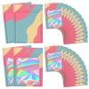 100 Pieces Resealable Bags with Clear Window, Holographic Multicolored Packaging Bags Transparent Small Business Party Mylar Zip Bags Sample Bags 5.5x7.8 Inch view 1
