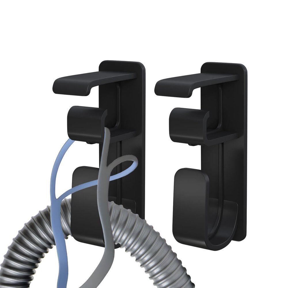 AkioPey 2PCS CPAP Hose Holder Hanger cpap Mask Hook & Tubing Holder for Bed with Anti-Skid Function Avoids Hose Tangle and 4 Removable Refill StripsDamage-Free Hanging cpap Machine Supplies