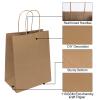 200 Pack 8x4.75x10 Inch Medium Brown Paper Bags with Handles Bulk, Joybe Kraft Paper Gift Bags for Birthday Party Favors Grocery Retail Shopping Business Goody Craft Blank Sacks (Plain Natural 200pcs) view 3