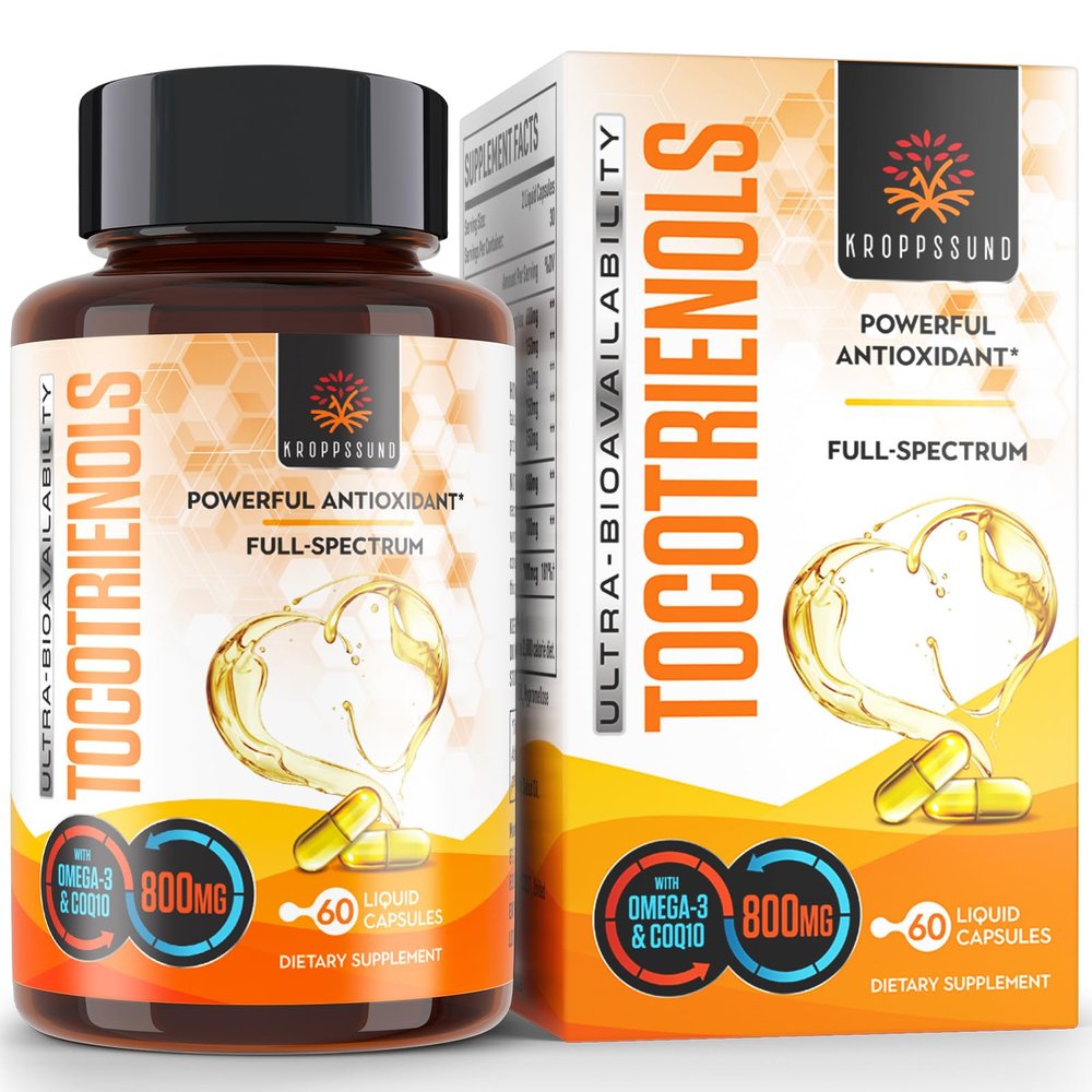Kroppssund Tocotrienols 800mg Supplement | Rich in Vitamin E Tocotrienols - 60 Liquid Capsules