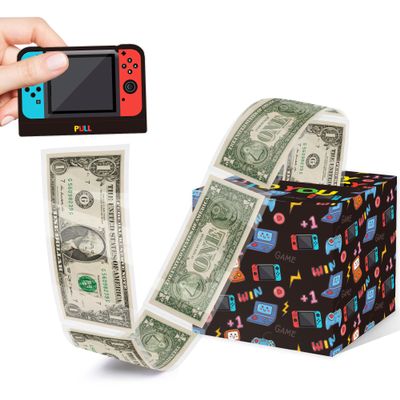 Birthday Money Box for Cash Gift Pull Money Pull Box for Cash Gift Happy Birthday Card and 35Pcs Transparent Bags Gifts for Boys Girls Best Friend Child Kids