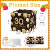 30th Birthday Surprise Gift Box with Cash Pull Out, Decor for Party, Black Gold with 35 Bags view 2