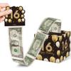Azbuk 16th Birthday Surprise Gift Box, 16th Birthday Gifts for Girls Boys, Happy Birthday Money Gift Boxes for Cash with Pull Out, Black Gold Decor for 16th Birthday Party view 1