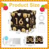Azbuk 16th Birthday Surprise Gift Box, 16th Birthday Gifts for Girls Boys, Happy Birthday Money Gift Boxes for Cash with Pull Out, Black Gold Decor for 16th Birthday Party view 2