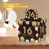 Azbuk 16th Birthday Surprise Gift Box, 16th Birthday Gifts for Girls Boys, Happy Birthday Money Gift Boxes for Cash with Pull Out, Black Gold Decor for 16th Birthday Party view 3