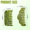 Geiserailie 2 Pcs Jade Combs Esthetician Supplies Massage Stone Hair Gua Sha Scraping Scalp Comb Facial Massage Tool Handheld Head Tools Head Caring Therapy Valentines for Women(Stylish Style) view 2
