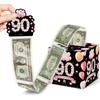 90th Birthday Gifts for Women, 90th Birthday Surprise Gift Box, Happy Birthday Money Gift Boxes for Cash with Pull Out, Black Pink Decor for 90th Birthday Party(with 35PCS Bags) view 1