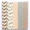 100 pcs Mixed Halloween Paper Straws Bulk, Black Orange Striped Polka Dot Chevron Damask Disposable Biodegradable Party Drinking Straws, Kids Cute Fun Cake Pop Sticks (Vintage Halloween) view 3