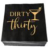Dirty Thirty Cocktail Napkins Black and Gold Napkins for 30th Birthday Party Paper Napkins Funny 30 Years Old Birthday Celebration Decorations for Women Men 3-Ply view 1