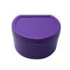 Denture Case, Denture Bath Case Cup Box Holder Storage Soak Container with Strainer, Cleaner Denture Bath Box for Retainer, Mouthguard, False Teeth, and Denture Cleaning (Purple, One Size) view 1