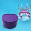 Denture Case, Denture Bath Case Cup Box Holder Storage Soak Container with Strainer, Cleaner Denture Bath Box for Retainer, Mouthguard, False Teeth, and Denture Cleaning (Purple, One Size) view 2