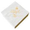 50 Pack We're Engaged Napkins White and Gold Engagement Cocktail Napkins Wedding Paper Disposable Party Napkins Bar Beverage Table Decorations Supplies 3 Ply view 1