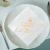 50 Pack We're Engaged Napkins White and Gold Engagement Cocktail Napkins Wedding Paper Disposable Party Napkins Bar Beverage Table Decorations Supplies 3 Ply view 3