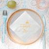 50 Pack We're Engaged Napkins White and Gold Engagement Cocktail Napkins Wedding Paper Disposable Party Napkins Bar Beverage Table Decorations Supplies 3 Ply view 4