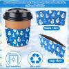 180 Pcs Christmas Coffee Tea Cup Sleeves Snow Merry Christmas Winter Disposable Paper Jacket Sleeves for 12 and 16 oz Cups Holiday Tea Cup Paper Jacket for Hot Chocolate Cocoa Cold Beverage(Fresh) view 3