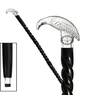 Nickel Silver Nautical Walking Stick Men & Women Canes and Wooden 37 inch Handle Natural Wood Rosewood Stick Best for Gift (DSM)