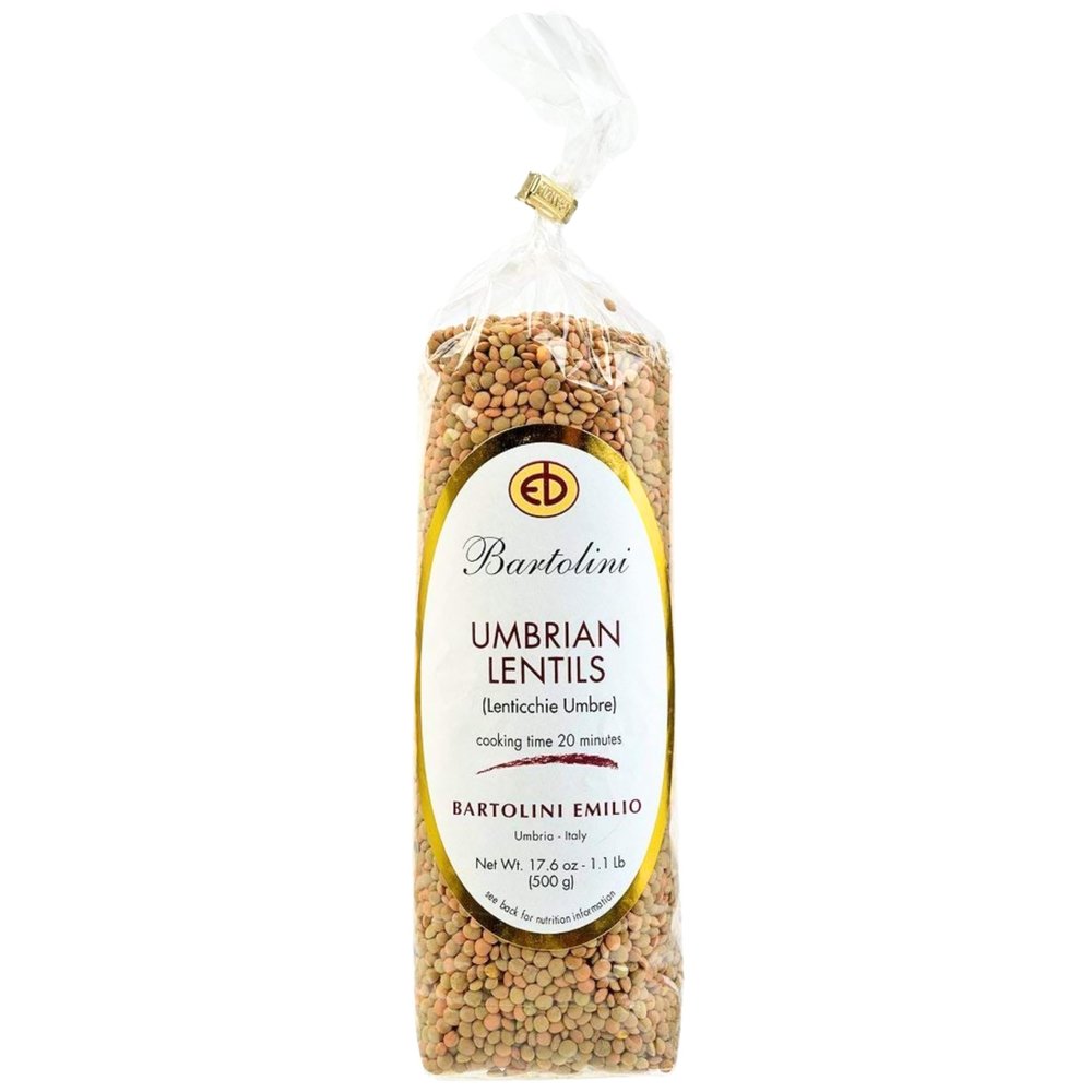 Bartolini Umbrian Lentils from Italy 17.6 oz. (500g) Premium Dry Lentils - Perfect for Soup - Green - Brown - Specialty Dried Lenticchie - Imported Umbria Whole - Italian Delicacies