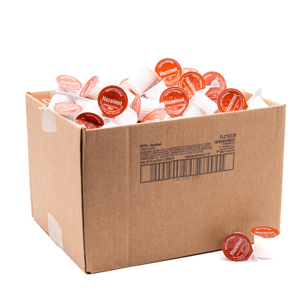 Heartland Non Dairy Liquid Coffee Creamer, Hazelnut, 200 Single Serve Cups, Shelf Stable, No Refrigeration