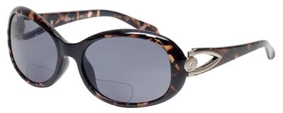 Calabria 828 Oversized Oval BiFocal Reading Sunglasses +2.75 Onyx Women Bi-Focal Sun Glasses Reader Chic Fashion Trendy Cute