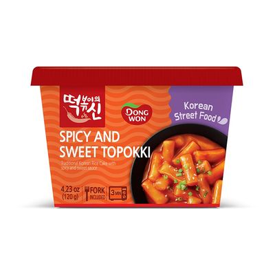 [Dongwon] Authentic Korean Rice Cake Topokki with Sweet and Spicy Kick | Popular Korean Street Food | Easy to Prepare | Perfect Balance of Sweetness and Spice in a Chewy Delight (1 Bowl)