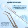 Professional Dental Tartar Scraper Tool Oral Picks to Remove Calculus from Teeth, Plaque Remover, Tooth Scraper for Oral Hygiene Care Made of Stainless Steel (College Cotton Pliers) view 3