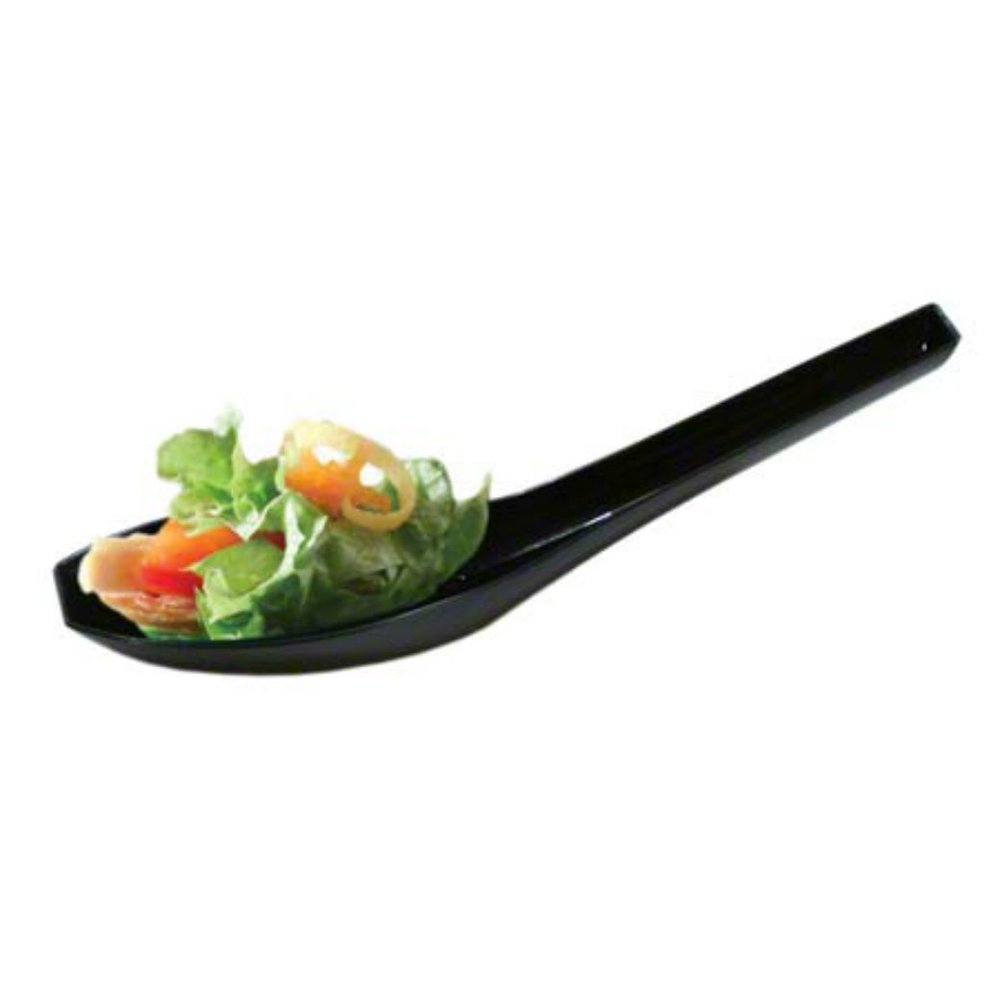 300 Disposable Plastic Black Chinese Soup Spoons Asian Soup Spoons Dessert Spoon Tasting spoons & Sample Spoon