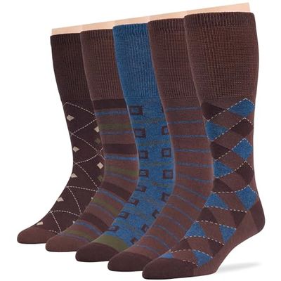 7BigStars Men Extra Wide Novelty Cotton Quarter Socks - 5 Pack Large - Square Mesh - Sock Size 10-13 Shoe Size 9-12 L Brown, Light Beige, Beige, Khaki, Light Brown