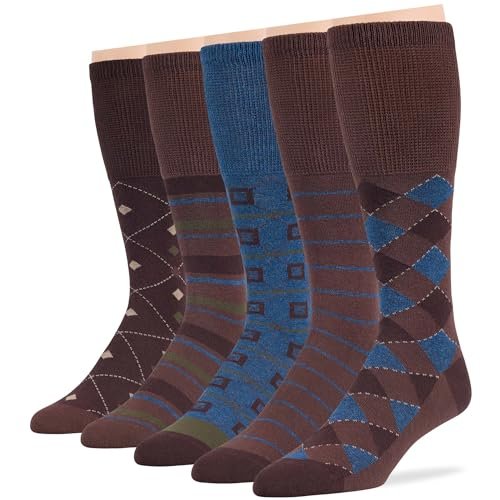 7BigStars Men Extra Wide Novelty Cotton Quarter Socks - 5 Pack Large - Square Mesh - Sock Size 10-13 Shoe Size 9-12 L Brown, Light Beige, Beige, Khaki, Light Brown