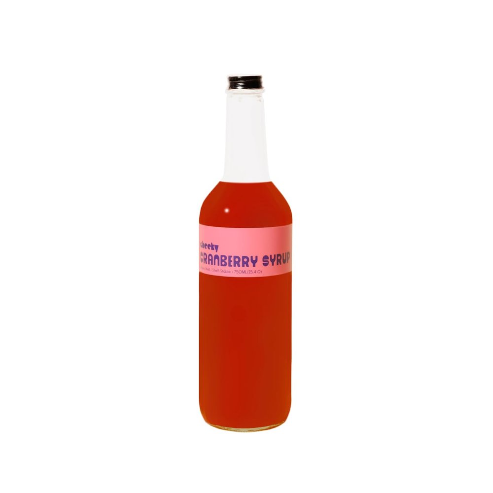 Cheeky Cocktails Cranberry Syrup, Bar Quality, No Artificial Flavors or Preservatives, 750 ml