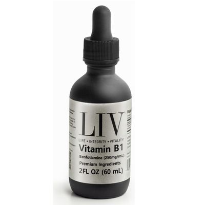 LIV Vitamin B1 Liquid Thiamine & Benfotiamine Supplement for Glucose Metabolism & Nerve Support Fast-Absorbing Liquid Drops 60 mL