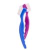 AmeriCan Goods 2/Pcs Denture Care Brushes Glitter Blue & Purple Hard Duble Sided Cleaning Denture Toothbrushes view 3