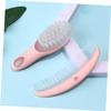 Healifty 3sets Soft Massage Brush and Comb Kit for Newborns Gentle Hair Grooming Tool Pink Promotes Scalp Health and Brain Development for Boy Girl view 2