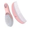 Healifty 3sets Soft Massage Brush and Comb Kit for Newborns Gentle Hair Grooming Tool Pink Promotes Scalp Health and Brain Development for Boy Girl view 3
