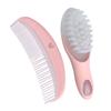 Healifty 3sets Soft Massage Brush and Comb Kit for Newborns Gentle Hair Grooming Tool Pink Promotes Scalp Health and Brain Development for Boy Girl view 4