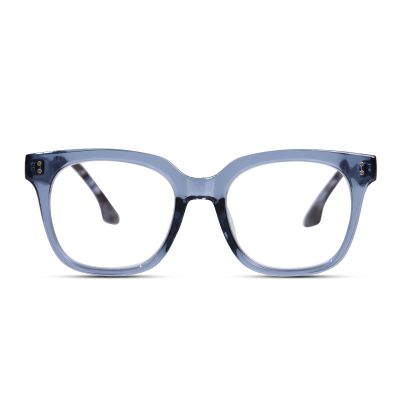 Avaeye Oversized Reading Glasses for Women Men Large Square Frame Readers Trendy Eyeglasses with Spring Hinges (Blue, 3.0)