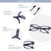 Avaeye Oversized Reading Glasses for Women Men Large Square Frame Readers Trendy Eyeglasses with Spring Hinges (Blue, 3.0) view 3