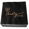 30th Birthday Party Napkins, Pack of 50 Rose Gold Talk Thirty to Me Paper and Black Cocktail Napkins, Dirty 30 Party Decorations Beverage Paper Napkins, 3-Ply view 1