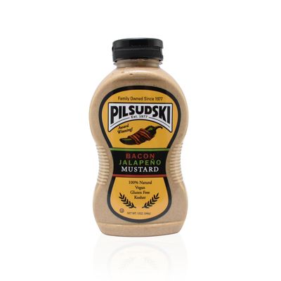 Pilsudski's Brand Mustard - Bacon jalapeno Mustard 12 oz squeeze bottle (1 pack)