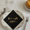 The Night Before Cocktail Napkins, 50 Pack Black and Gold Disposable Paper Napkins for Rehearsal Dinner Wedding Bridal Shower Engagement Bachelor Bachelorette Party, Beverage Table Decorations, 3 Ply view 2