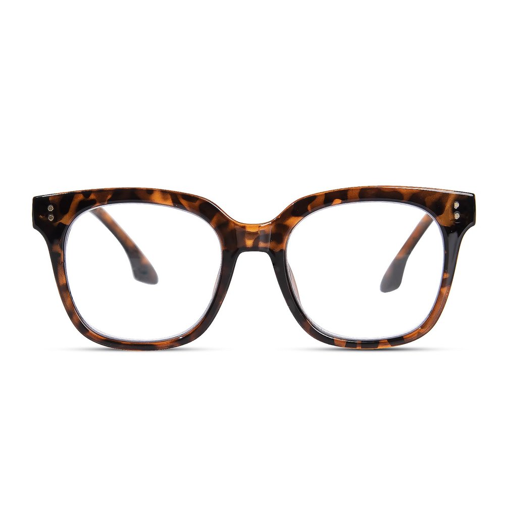 Avaeye Oversized Reading Glasses for Women Men Large Square Frame Readers Trendy Eyeglasses with Spring Hinges (Tortoise, 1.5)