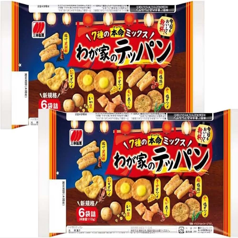 Japanese rice cracker assortment set "wagayano-teppan" Sanko x 2 pcs With MAIKO sticker Pio big bazar