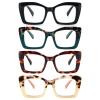 DXYXYO Oversized Square Reading Glasses for Women 2.5 Blue Light Blocking 4 Pack Stylish Retro Readers with Spring Hinge view 1