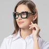 DXYXYO Oversized Square Reading Glasses for Women 2.5 Blue Light Blocking 4 Pack Stylish Retro Readers with Spring Hinge view 2