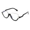 FEISEDY Reading Glasses for Women Fashion Half Frame Cat Eye Glasses Anti Glare Eyeglasses B0067 Black 2.0x view 1