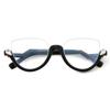 FEISEDY Reading Glasses for Women Fashion Half Frame Cat Eye Glasses Anti Glare Eyeglasses B0067 Black 2.0x view 2