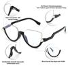 FEISEDY Reading Glasses for Women Fashion Half Frame Cat Eye Glasses Anti Glare Eyeglasses B0067 Black 2.0x view 3