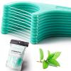 FAMILIFE Individually Wrapped Floss Picks, 100PCS Mint Dental Floss Cleaner, Tooth Picks Flossers with Portable Individual Packaging, Toothpicks Helps to Fight Tooth Decay and Keep Your Teeth Clean view 2