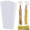 Clear Pretzel Rod Bags Candy Bags 200pcs 2X10" Cellophane Treat Party Favor Goodie Cake Pop Gift Apple Cello with Ties view 1