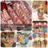 Clear Pretzel Rod Bags Candy Bags 200pcs 2X10" Cellophane Treat Party Favor Goodie Cake Pop Gift Apple Cello with Ties view 3